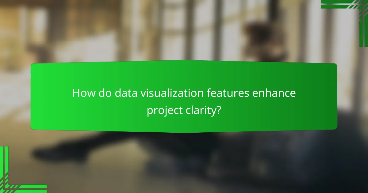 How do data visualization features enhance project clarity?