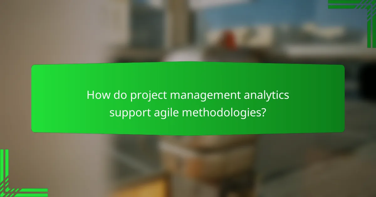 How do project management analytics support agile methodologies?