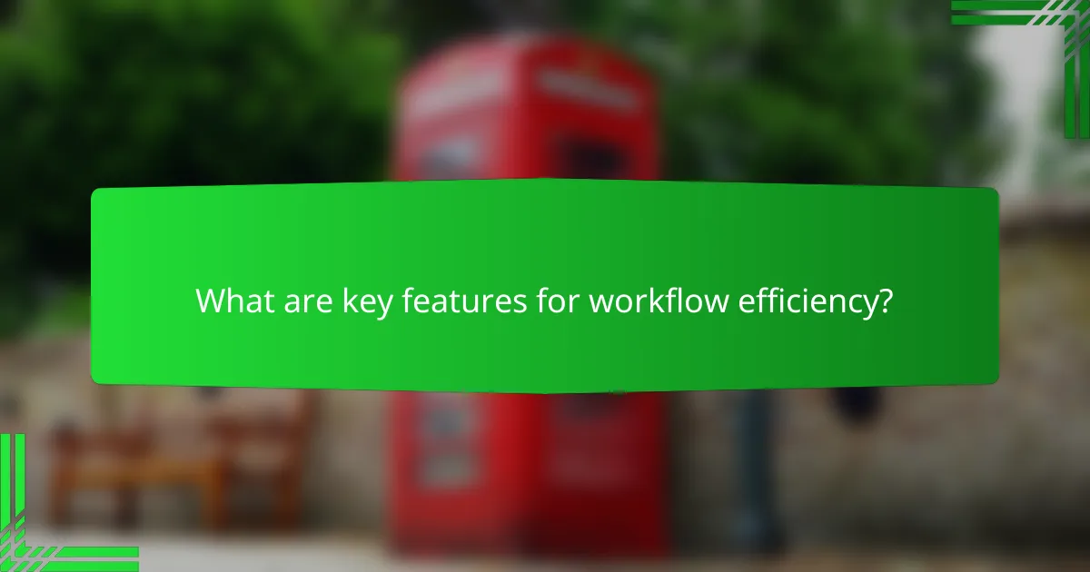 What are key features for workflow efficiency?