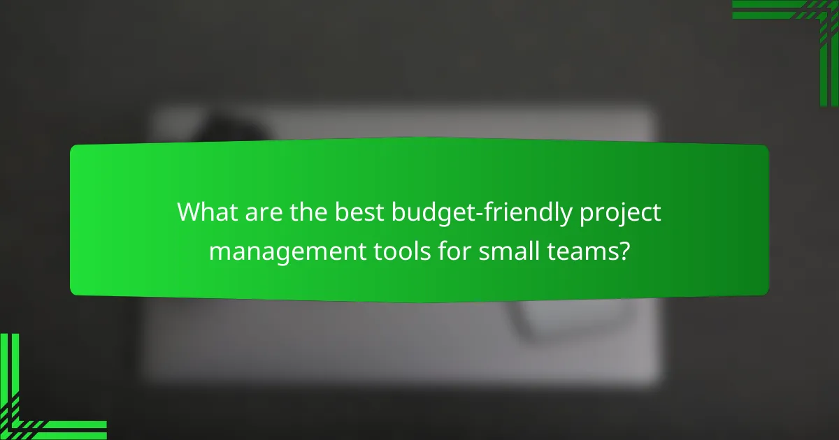 What are the best budget-friendly project management tools for small teams?