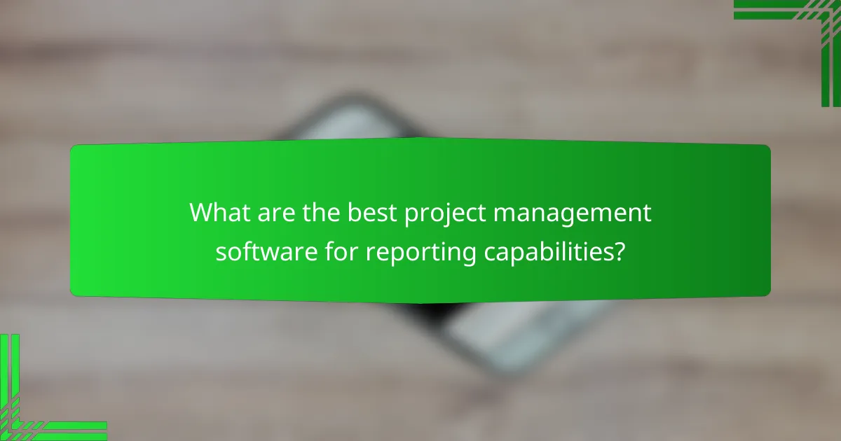 What are the best project management software for reporting capabilities?