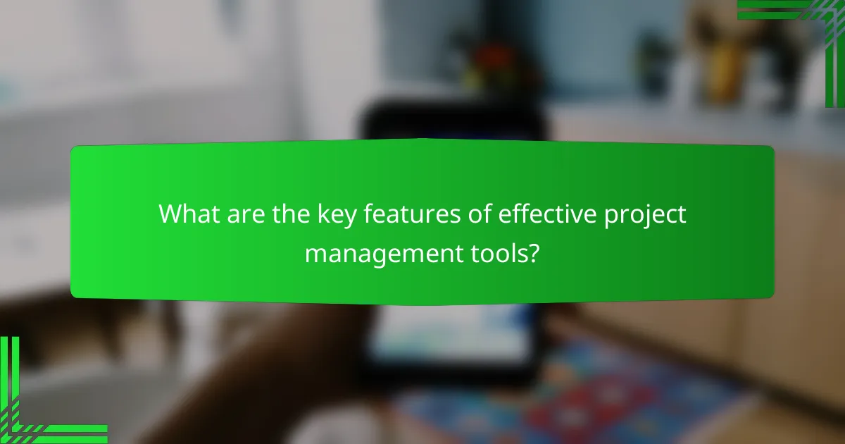 What are the key features of effective project management tools?