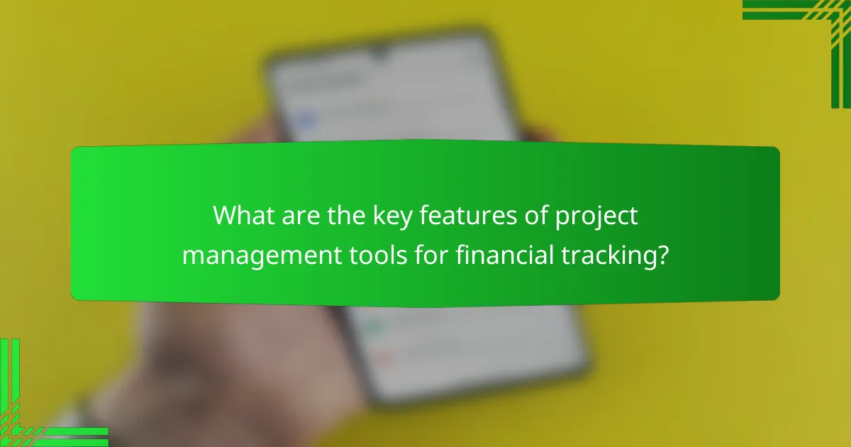 What are the key features of project management tools for financial tracking?